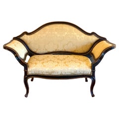 Louis XV.-Sofa aus geschnitztem und ebonisiertem Holz
