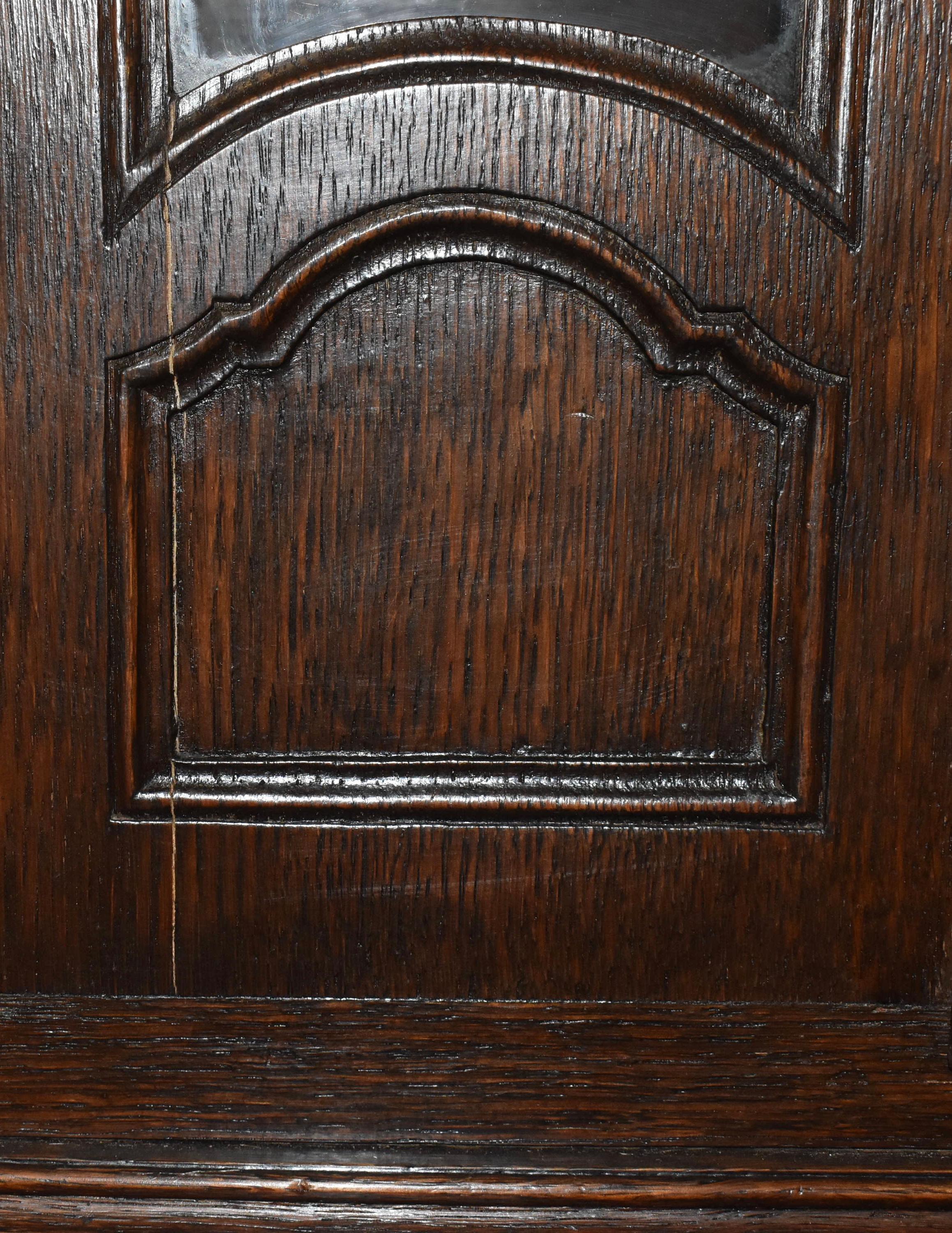 Louis XV Carved Breakfront Oak Vitrine Hutch For Sale 5
