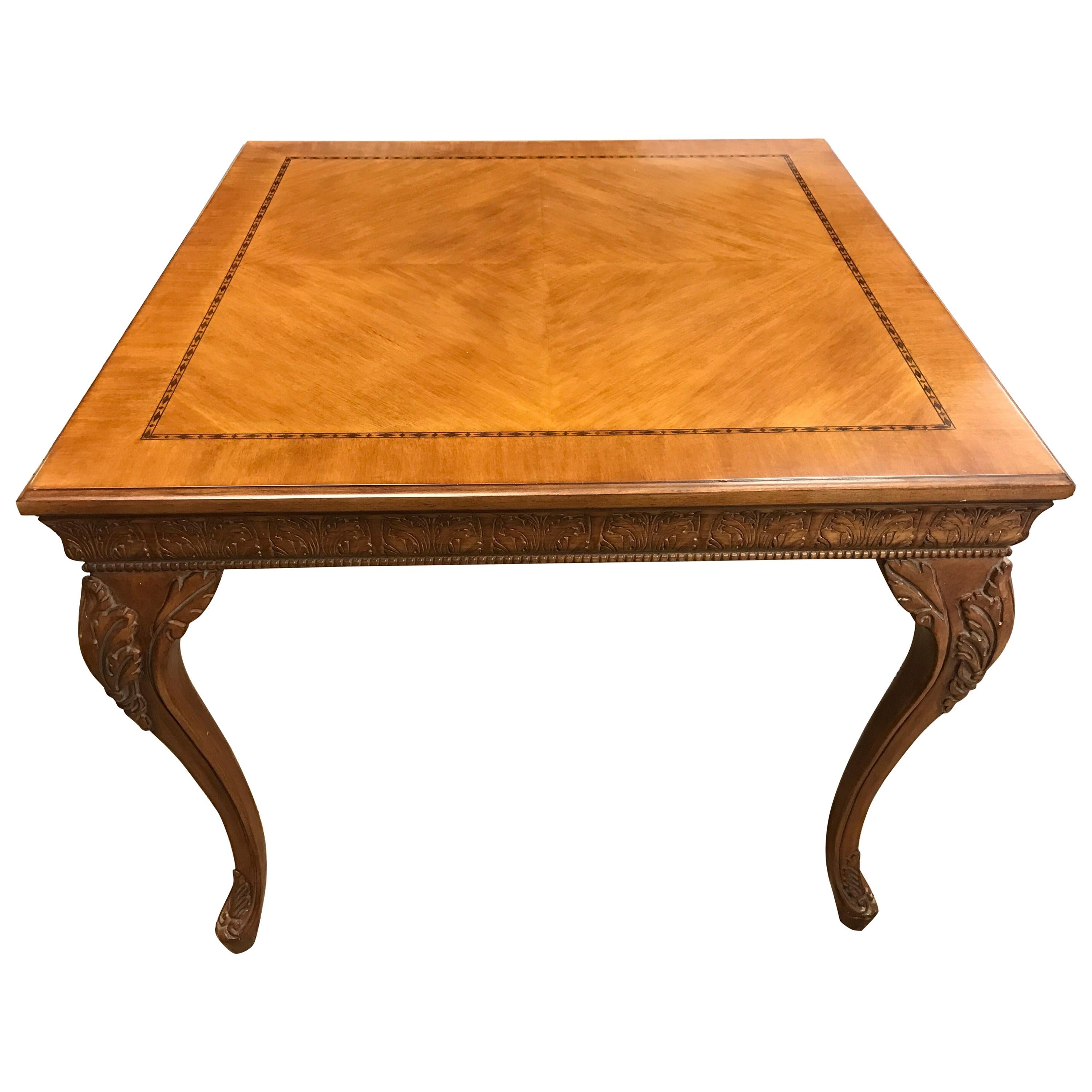 Antique French Louis XV Rosewood Satinwood Inlay Napkin Folding Card