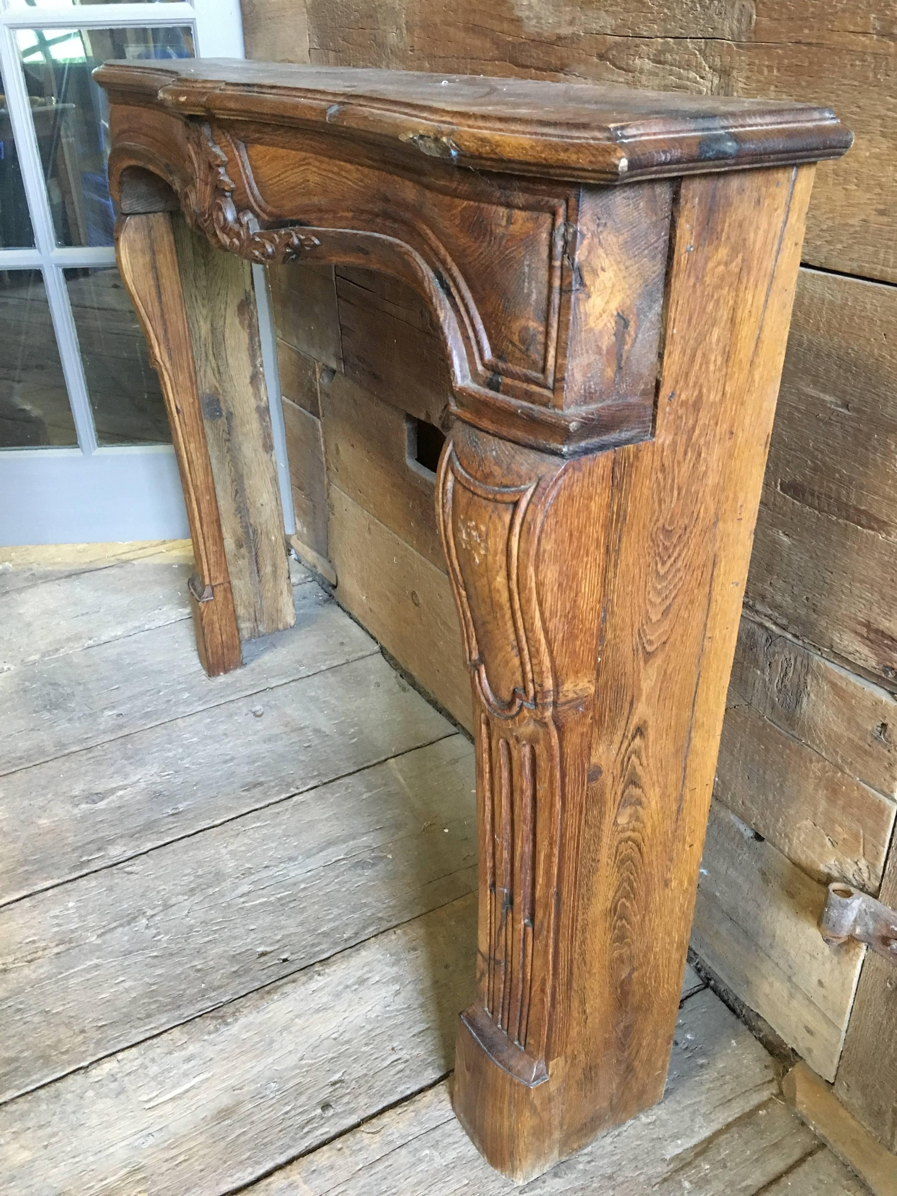 Louis XV Carved Oak Fireplace Mantel 3