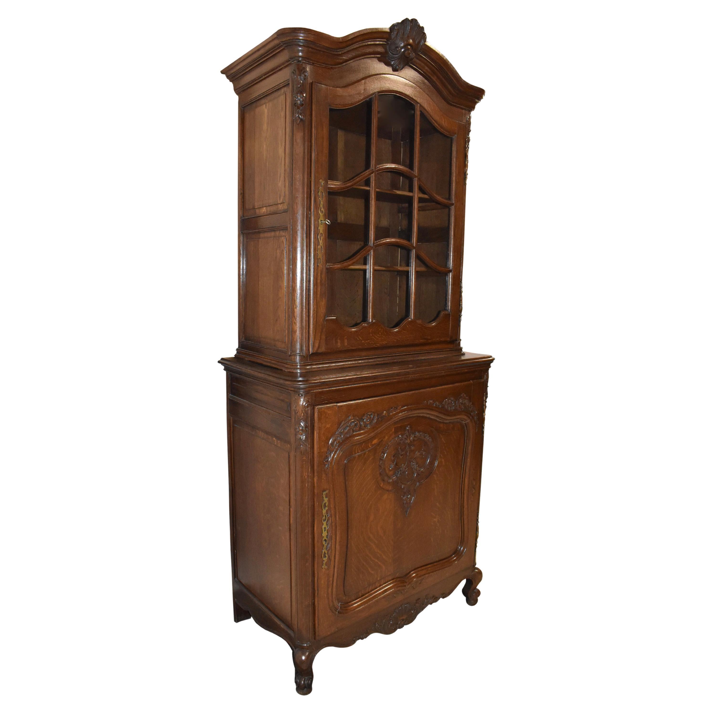 Louis XV Carved Oak Vitrine, circa 1900