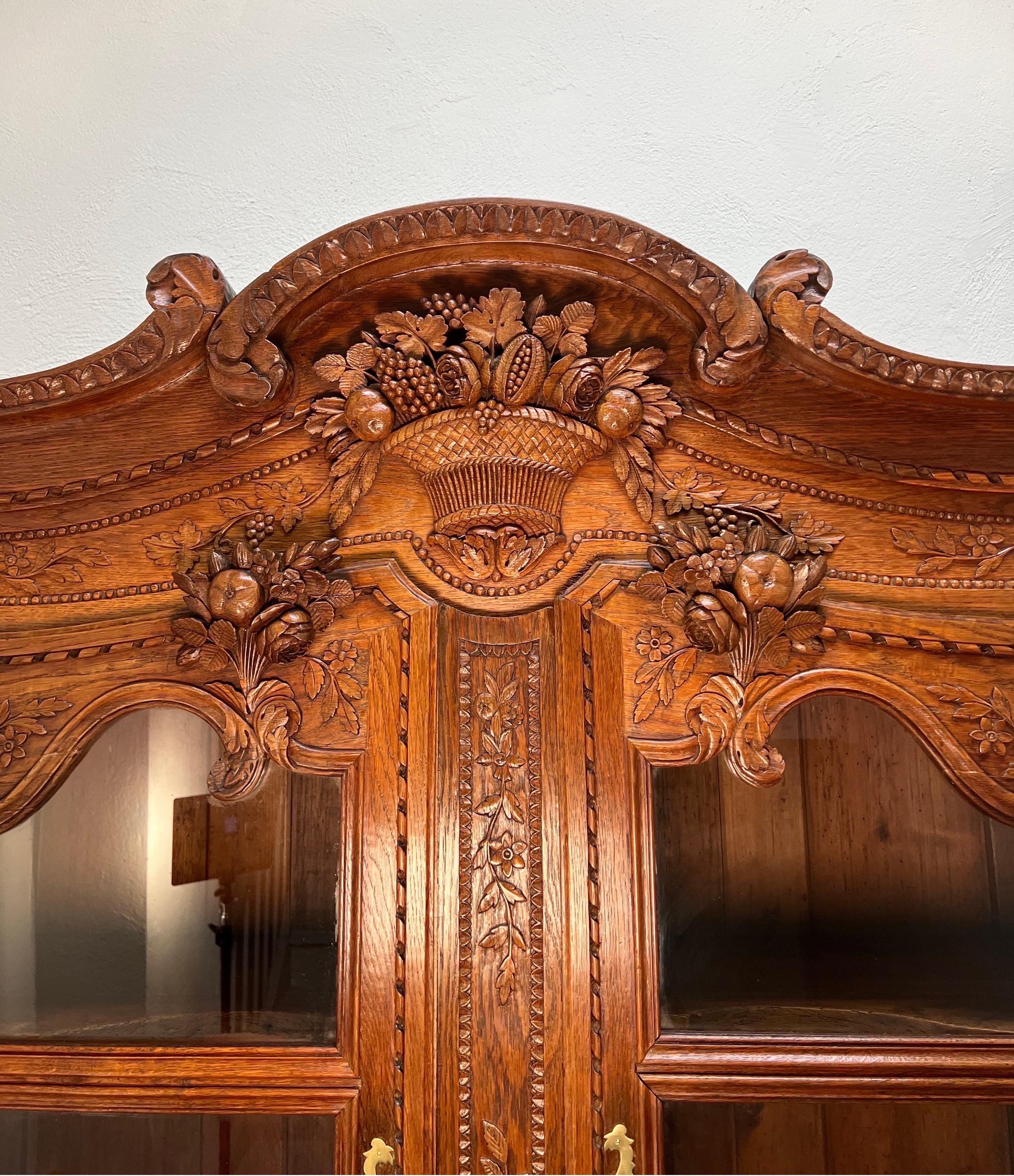 Hand-Carved Louis XV Carved Provincial Cabinet For Sale