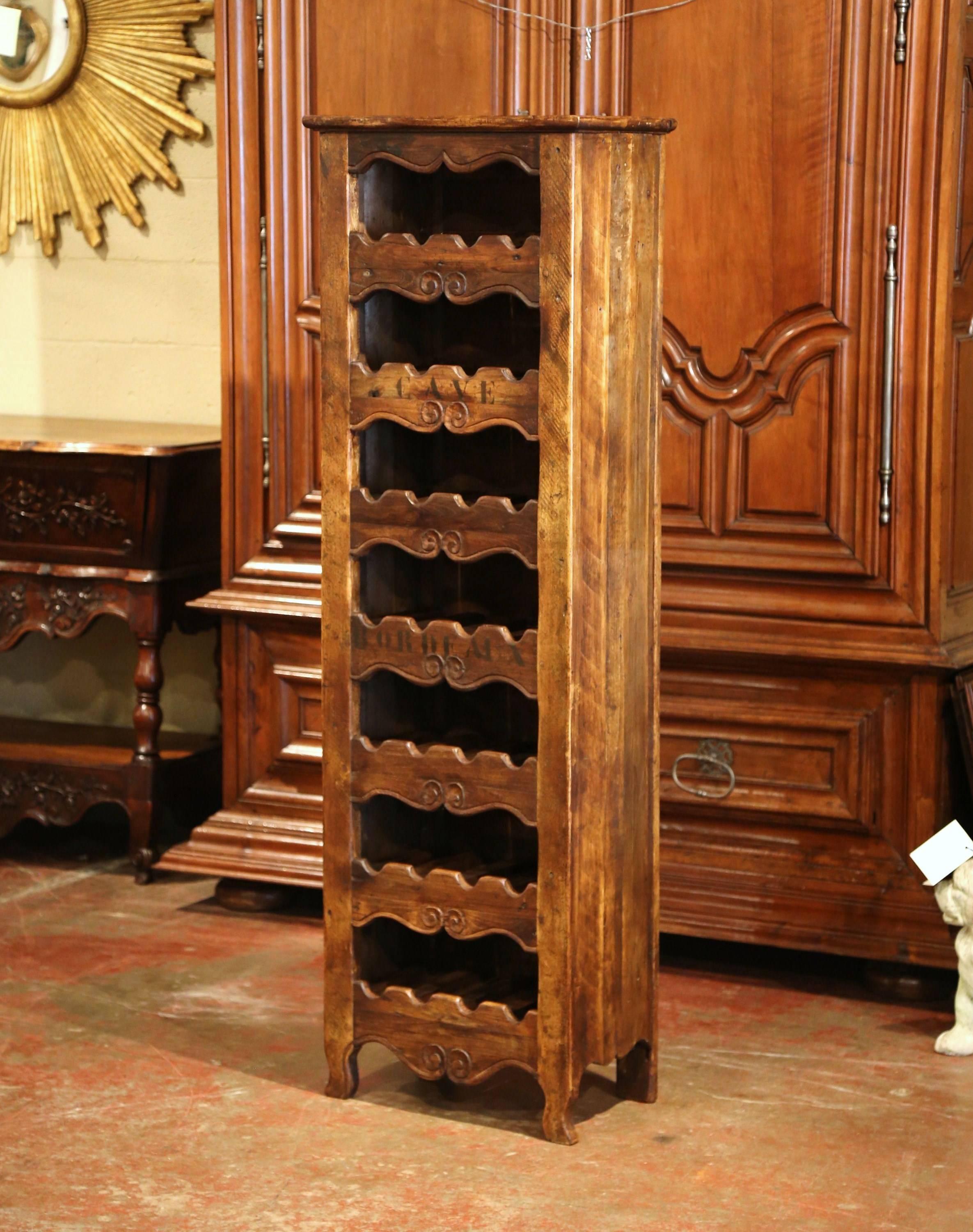 French Louis XV Carved Twenty-Eight Wine Bottle Holder Cabinet with 
