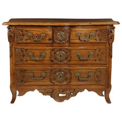 Louis XV Carved Walnut Commode, 18th Century
