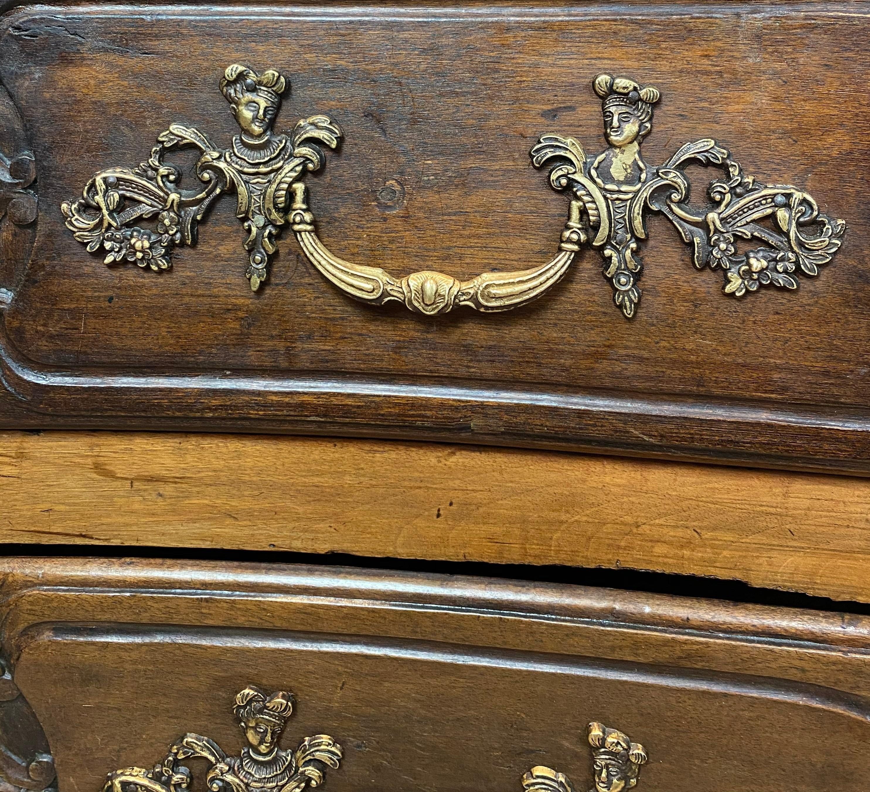 Louis XV Carved Walnut French Commode, Bresse Region, circa 1750 5