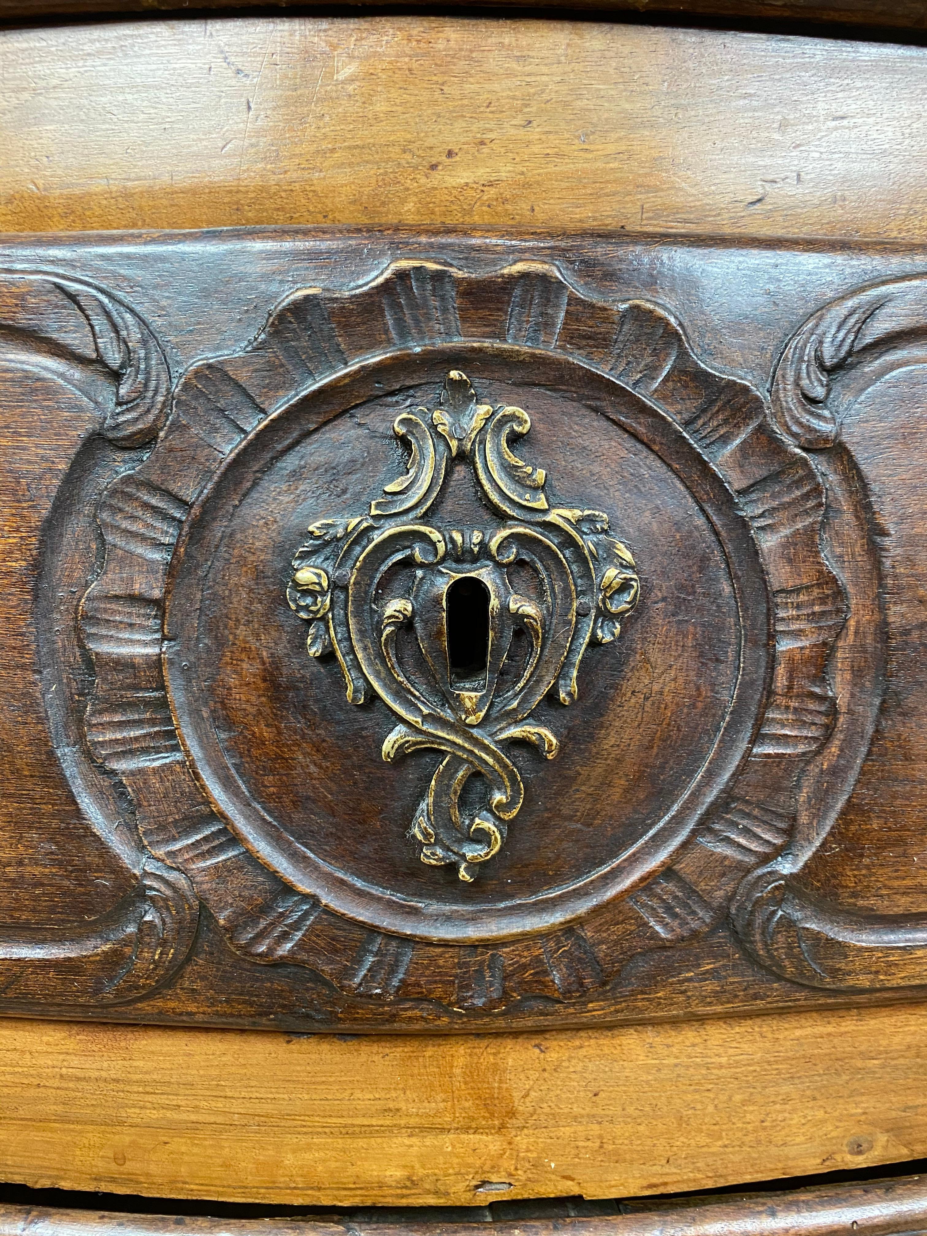 Louis XV Carved Walnut French Commode, Bresse Region, circa 1750 3