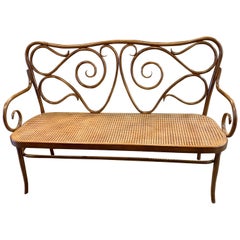 Louis XV Carved Bentwood and Cane French Settee