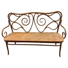 Louis XV Carved Wood and Cane French Settee