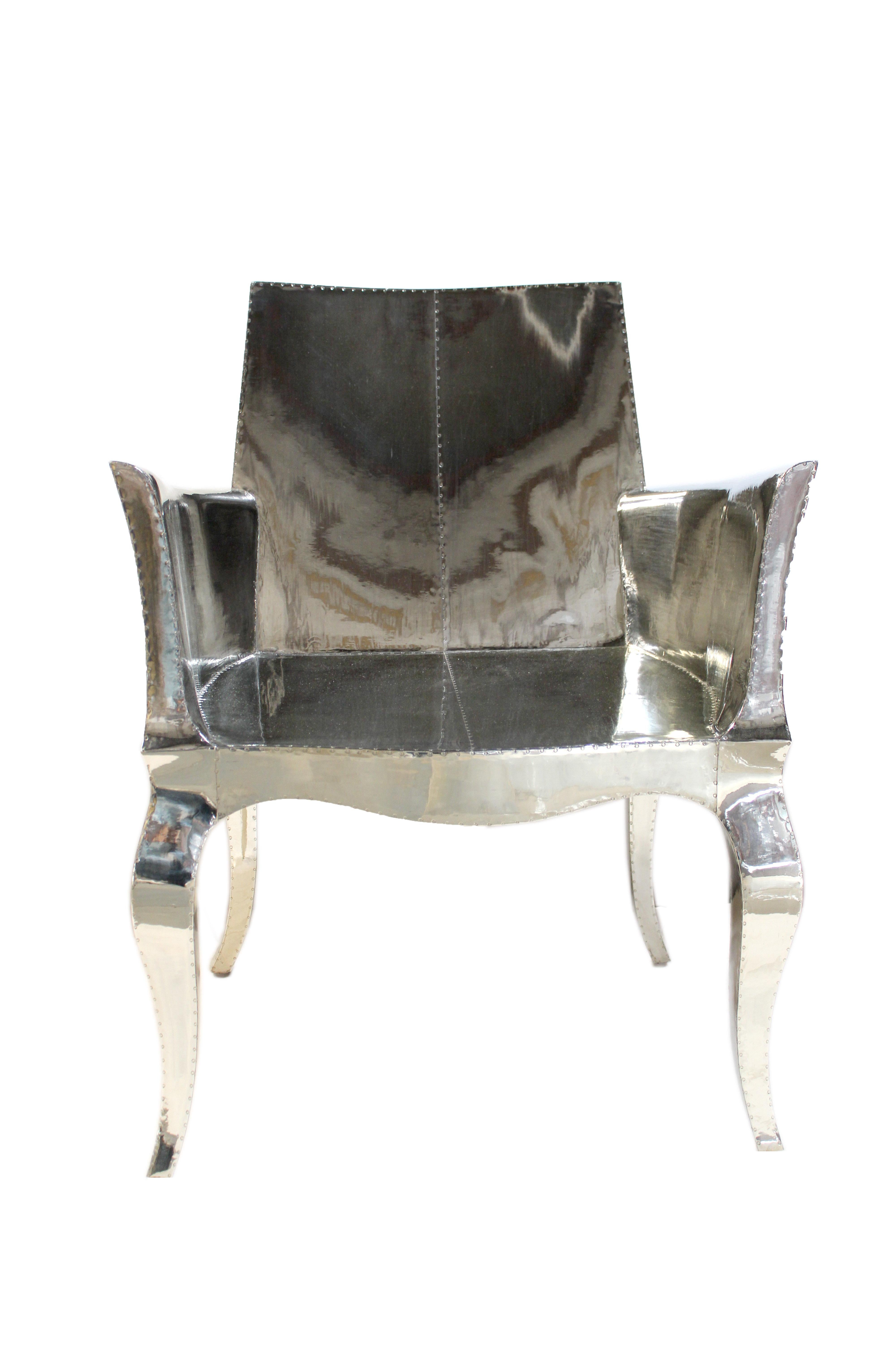 Metal Louis XV Chairs Pair Designed by Paul Mathieu for Stephanie Odegard For Sale