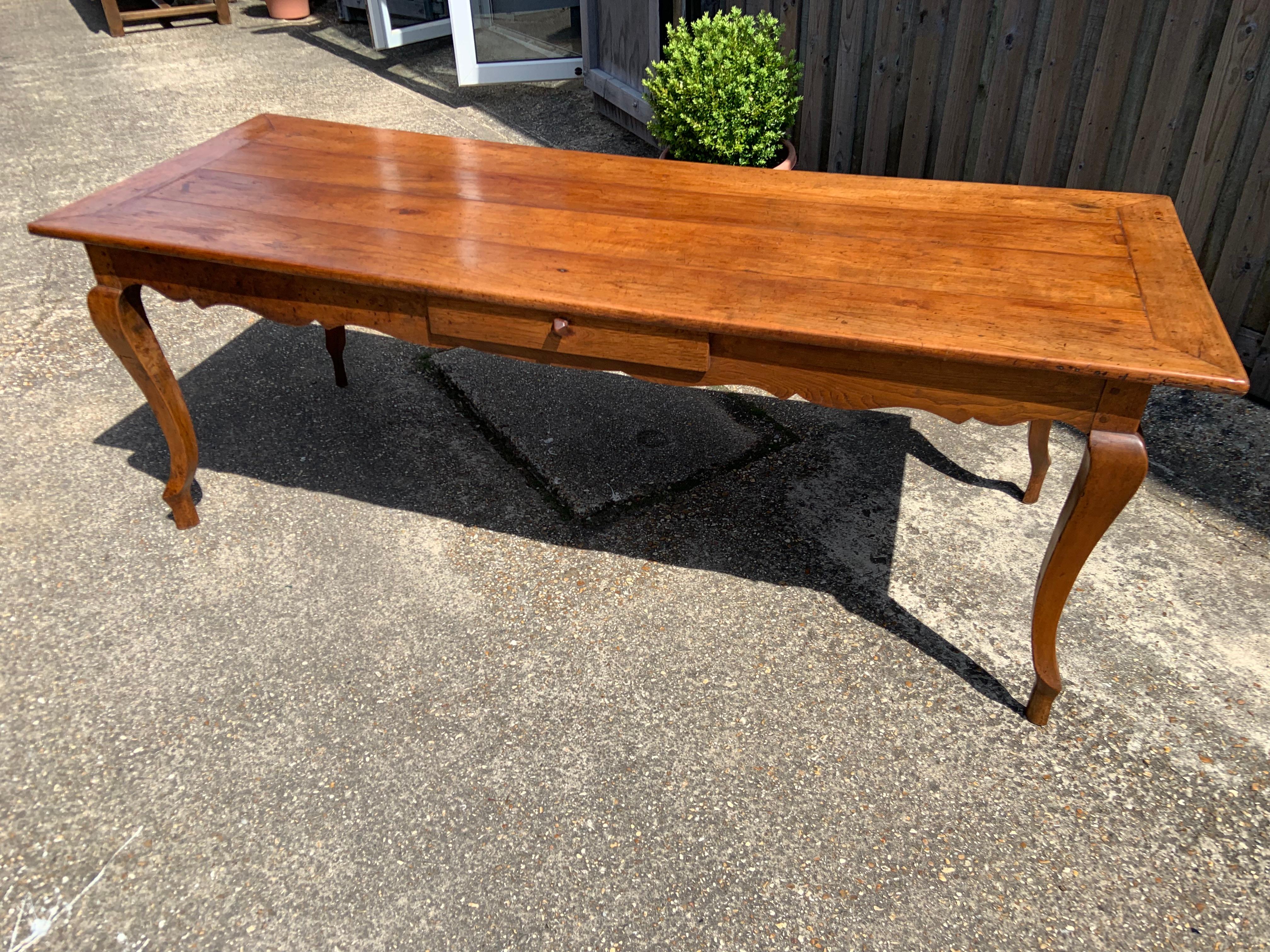 Louis XV Cherry Dining table with beautiful little bread slide 20