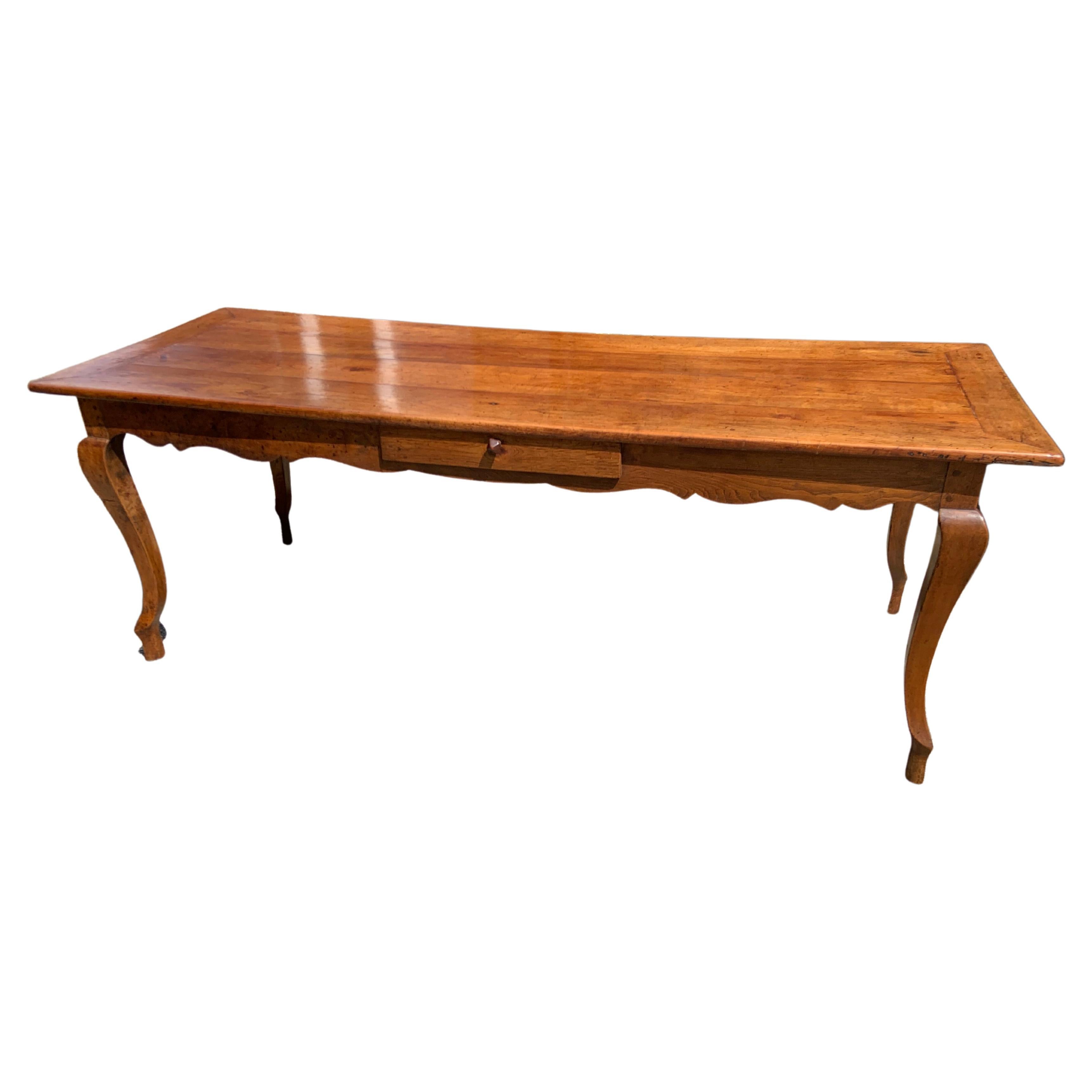 Louis XV Cherry Dining Table with Bread Slide For Sale