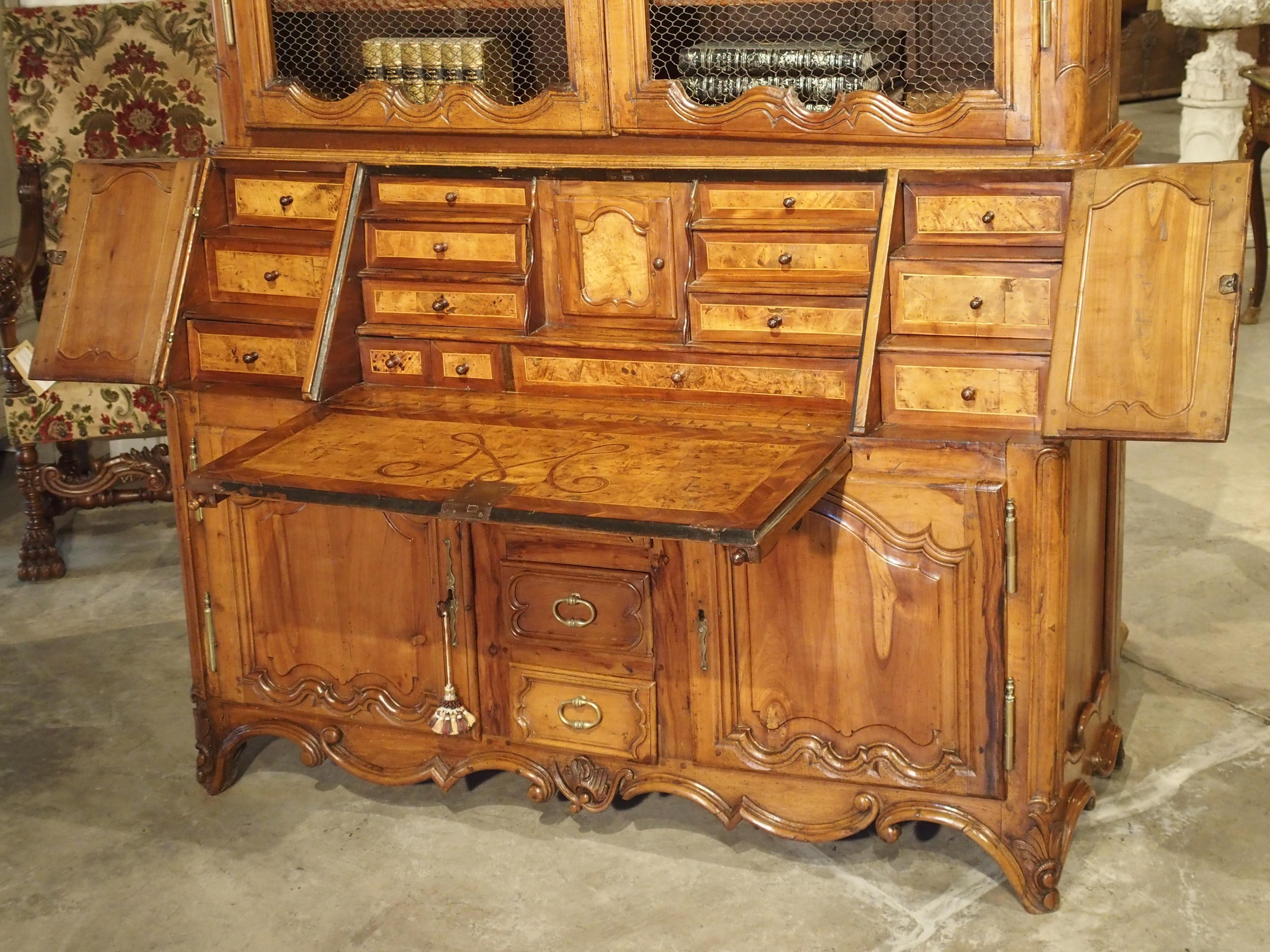 Louis XV Cherrywood Bibliotheque Scriban from Burgundy, France, circa 1750 3