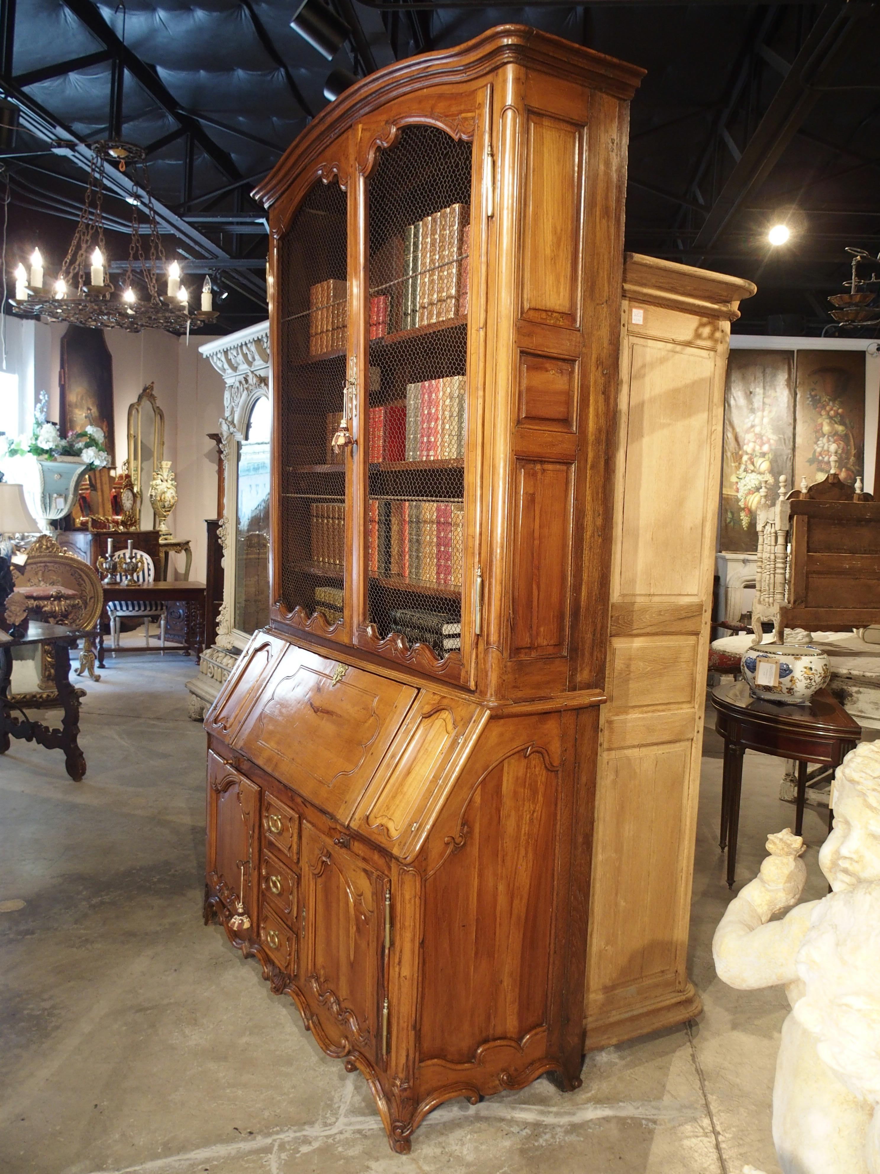 Louis XV Cherrywood Bibliotheque Scriban from Burgundy, France, circa 1750 In Good Condition In Dallas, TX