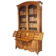 Bibliotheque Scriban Louis XV en merisier de Bourgogne, France, vers 1750