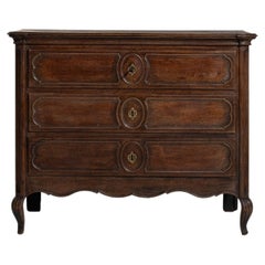 Louis XV Chest of Drawers, Brown Wood, Antique French Design, 1800s