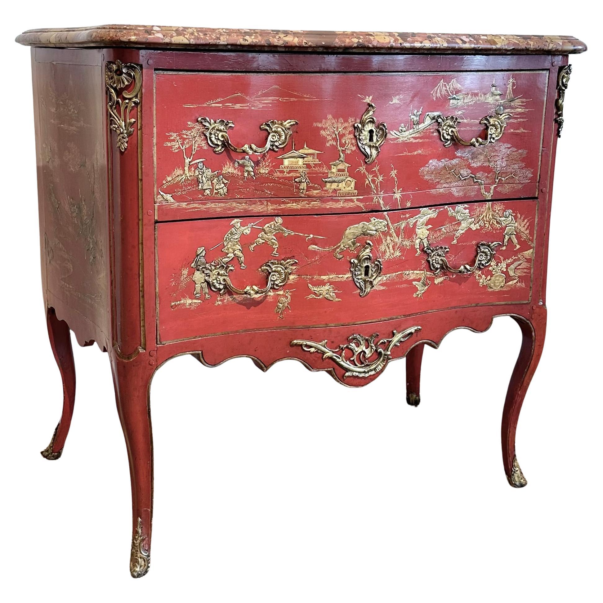 Louis XV Chinoiserie Chest Stamped by C. Saunier