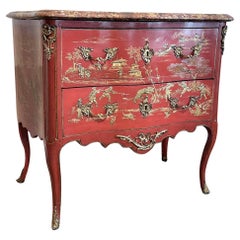 Chinoiserie-Truhe im Stil Louis XV., gestempelt von C. Saunier
