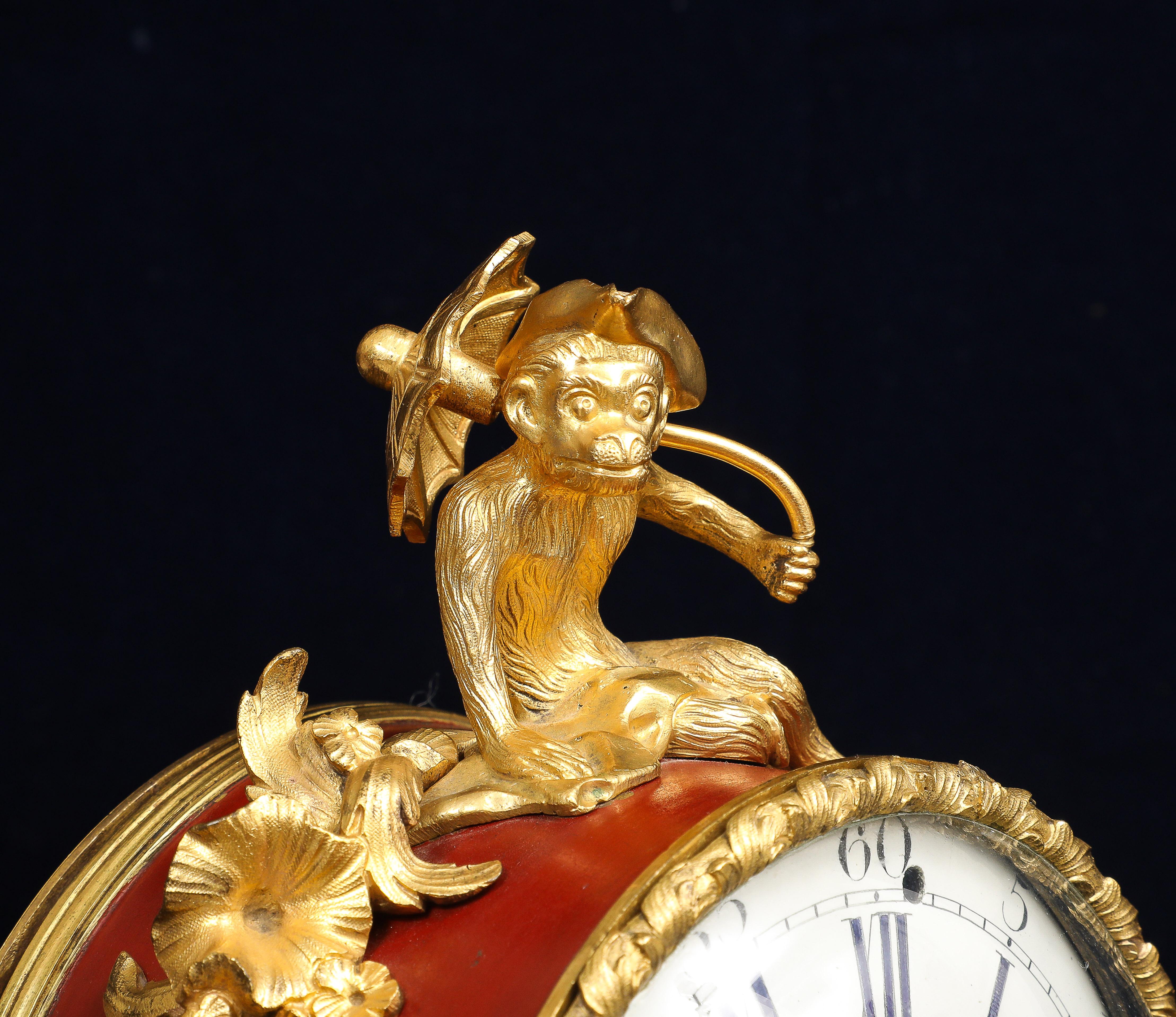 Louis XV Clock, 1750s Paris Ormolu & Patinated, Pendule à lÉléphant; by Godefroy For Sale 5