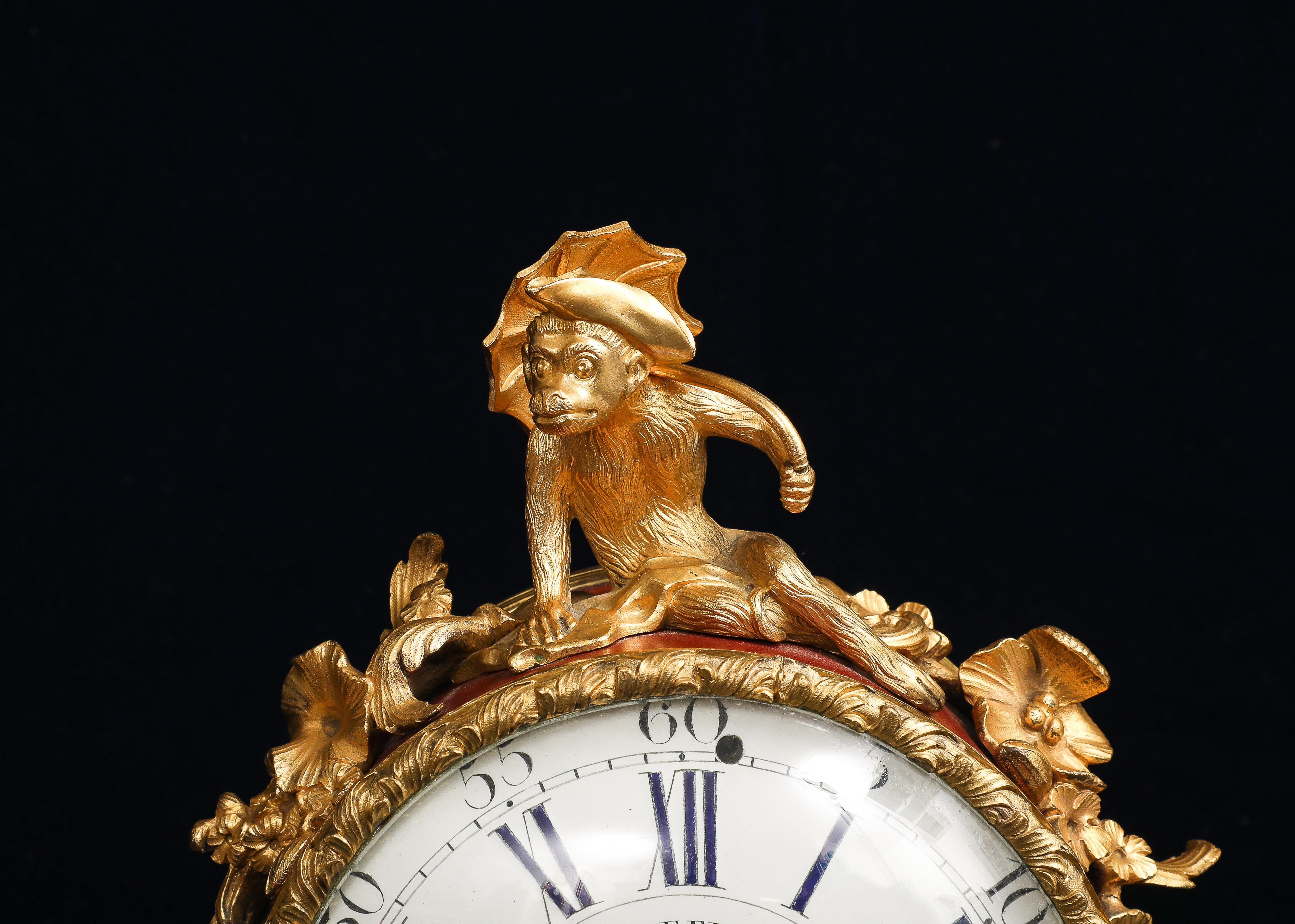 Louis XV Clock, 1750s Paris Ormolu & Patinated, Pendule à lÉléphant; by Godefroy For Sale 6
