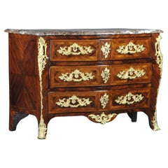 Antique Louis XV Commode, Crowned C Bronzes