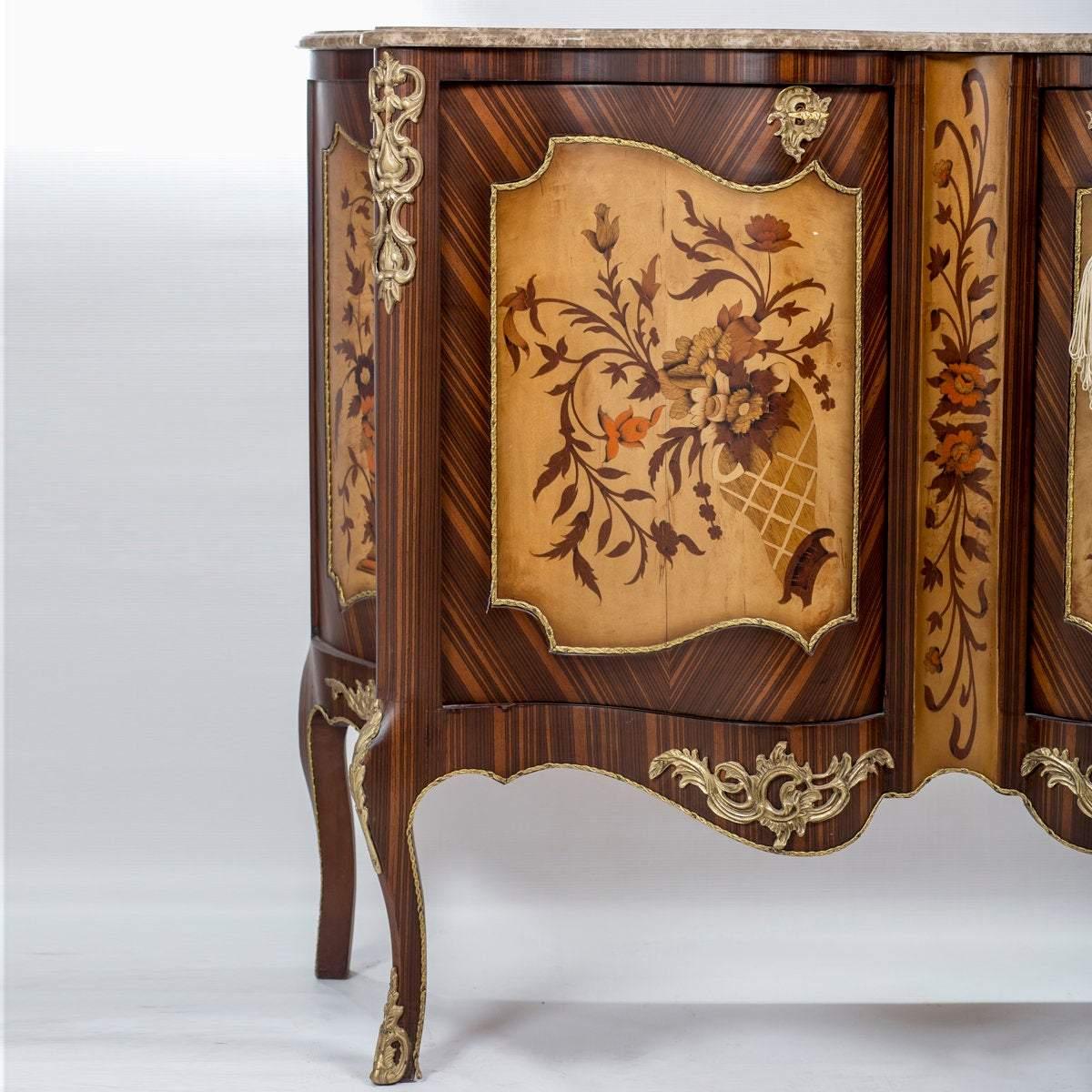 European Louis XV Commode, Marble Top, 20th Century For Sale