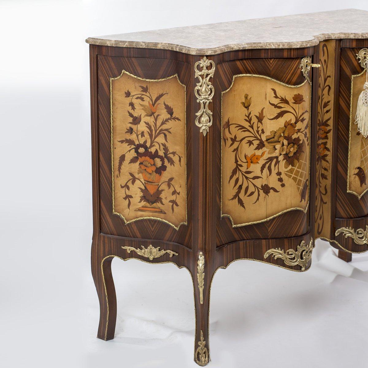 Louis XV Commode, Marble Top, 20th Century In Excellent Condition For Sale In London, GB