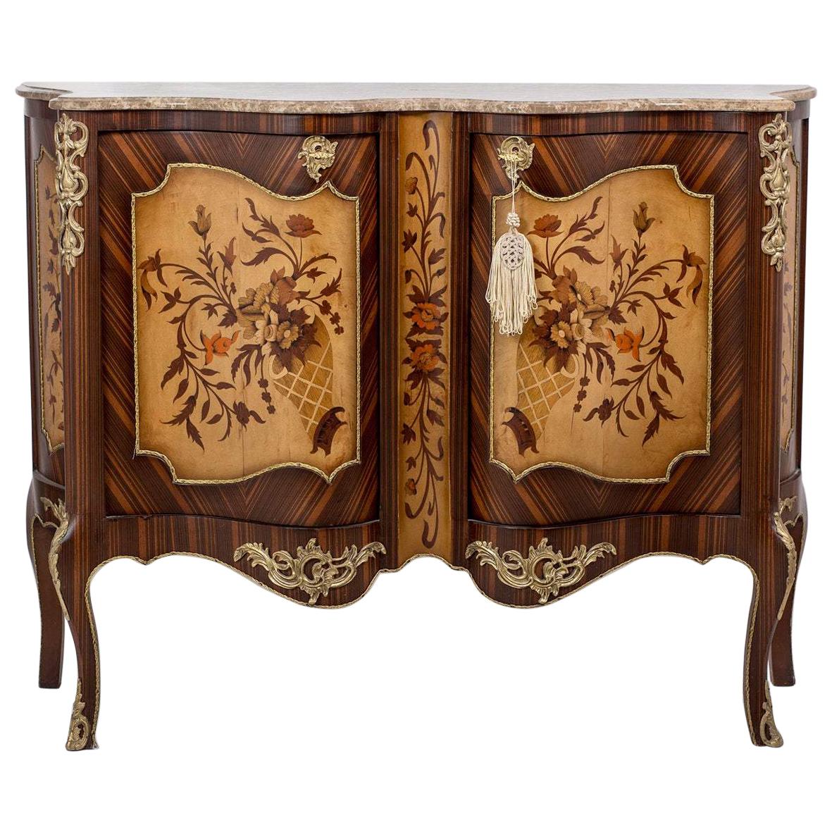 Louis XV Commode, Marble Top, 20th Century For Sale