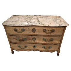 Louis XV Commode White Marble, 18th Century