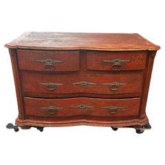 Louis XV Commode with "Burgundy Red" Patina – 18th Century, Arbalète Shape