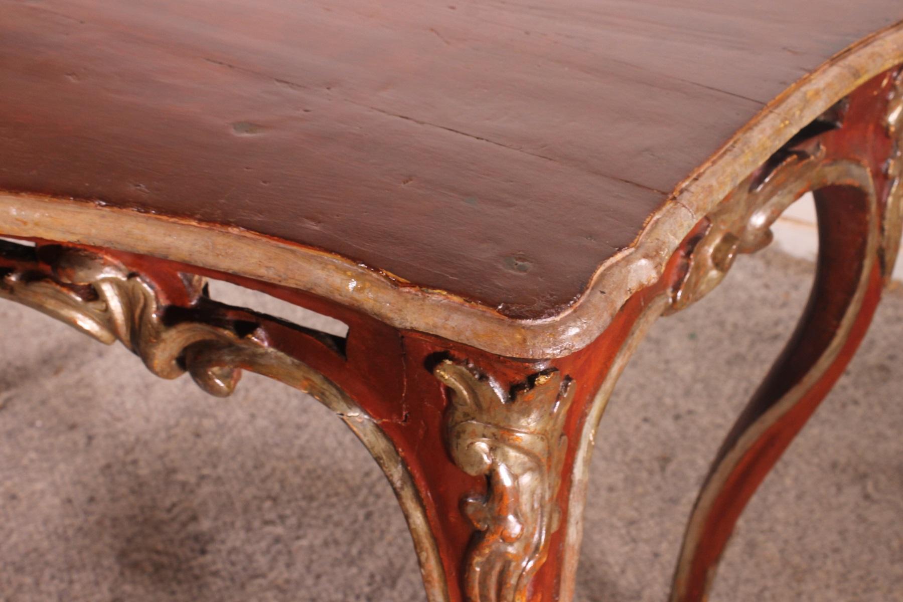 Louis XV Console in Polychrome Wood, 18th Century, Italy For Sale 4
