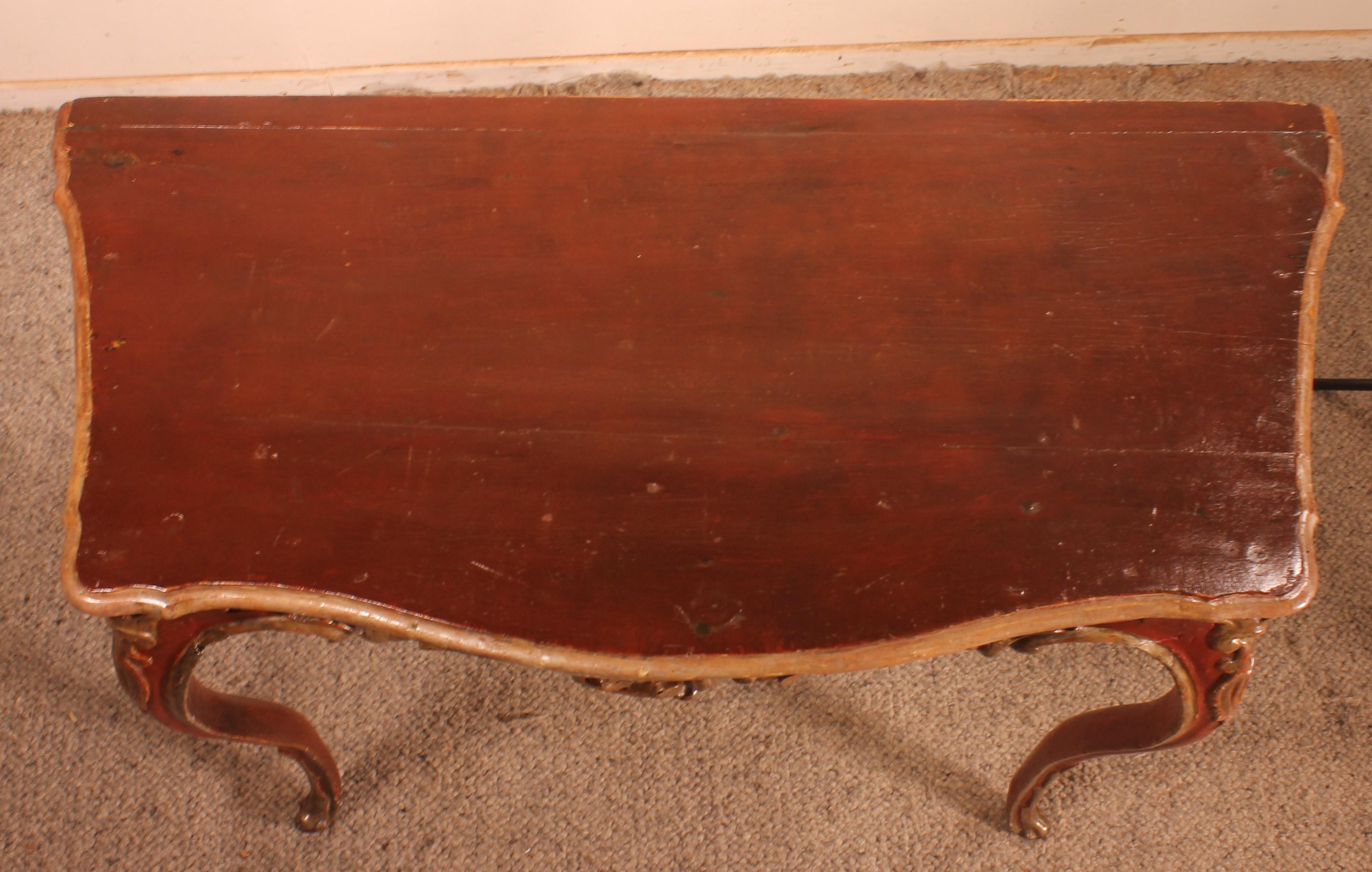 Konsole im Stil Louis XV. aus polychromem Holz, 18. Jahrhundert, Italien im Angebot 3