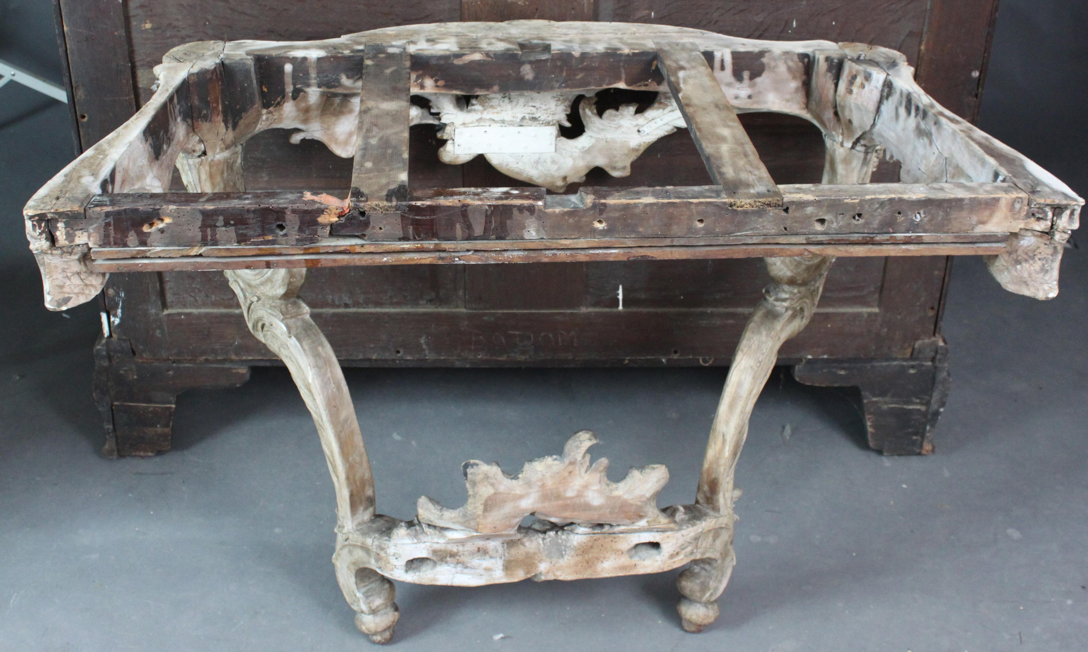 Marble Louis XV Console Table For Sale