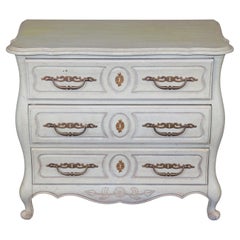 Louis XV Country French Style Blue Distressed Chest of Drawers by Hickory
