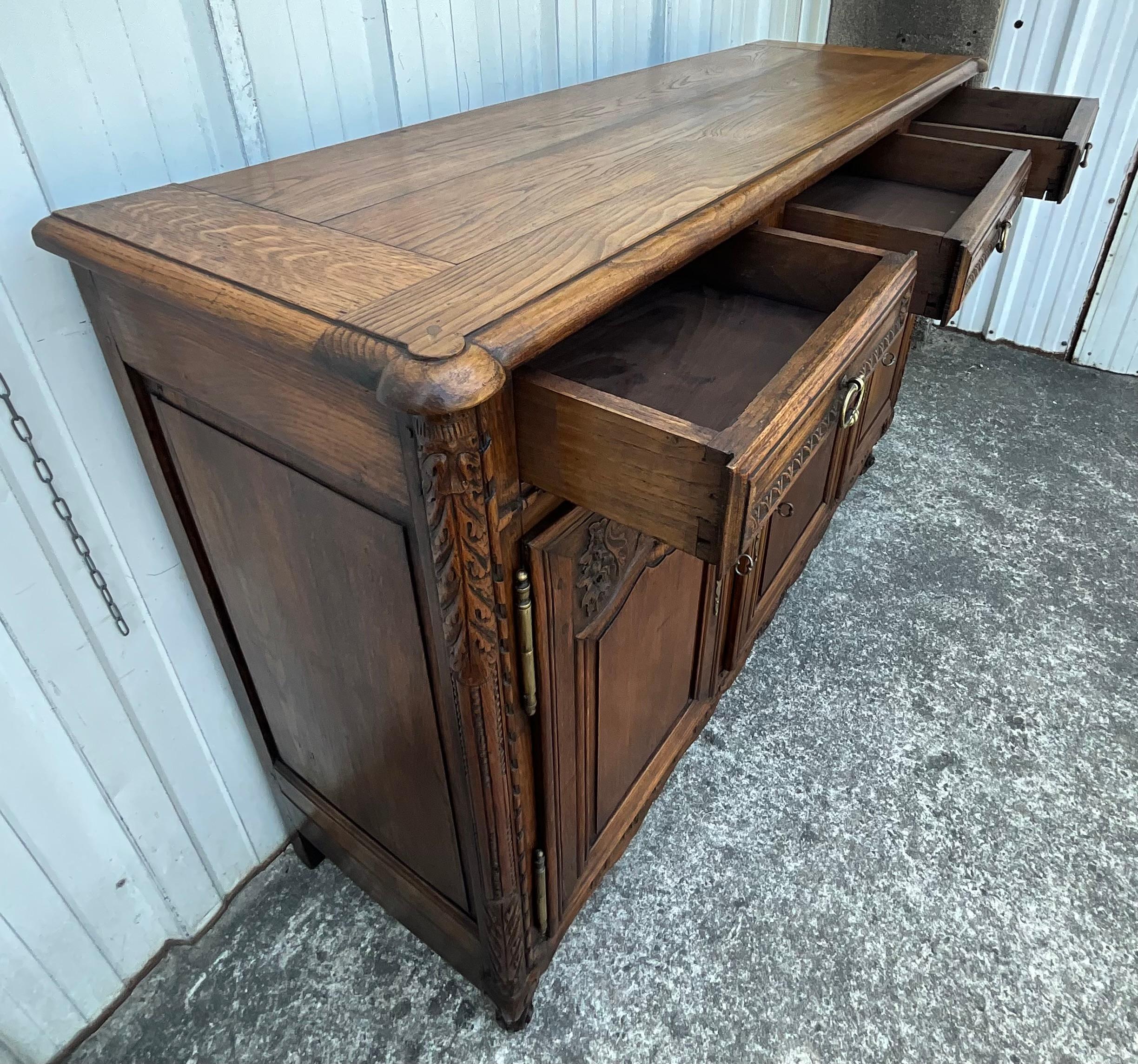 Louis XV Country Sideboard in Solid Oak, 19th Century For Sale 6