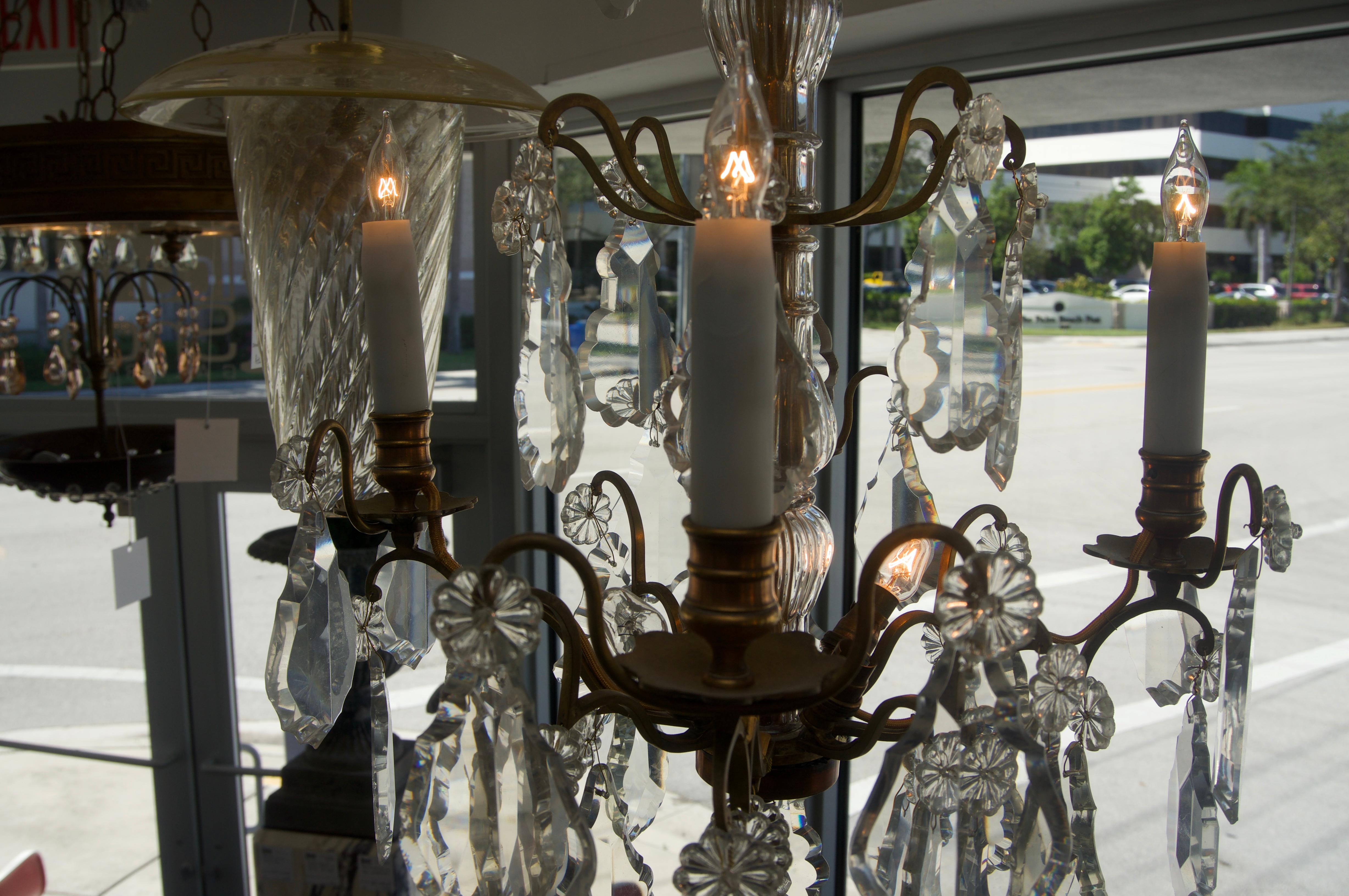 Hand-Crafted Louis XV Crystal Chandelier For Sale