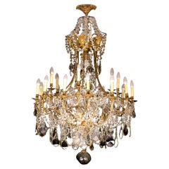 Louis XV Crystal Gilt-Bronze Twenty six-Light Chandelier