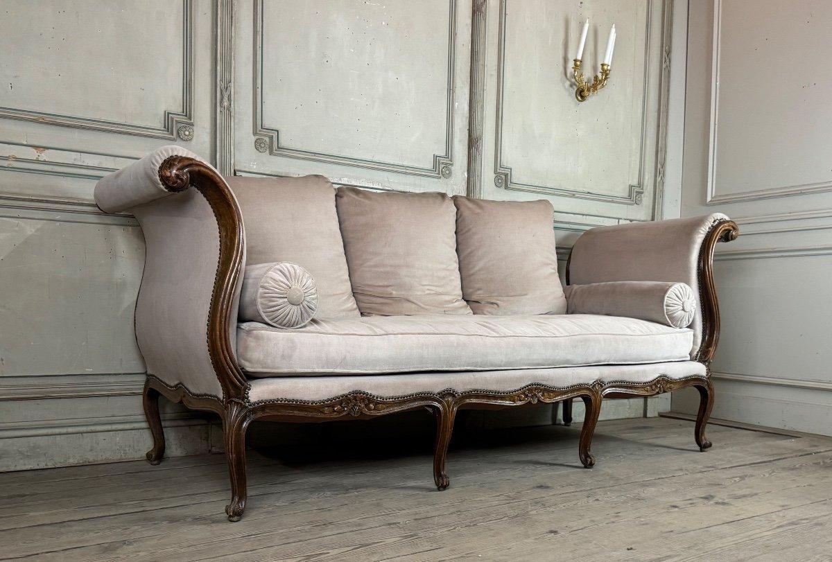 Louis XV Daybed In Beech Carved On All 4 Sides, France, 18th Century For Sale 4