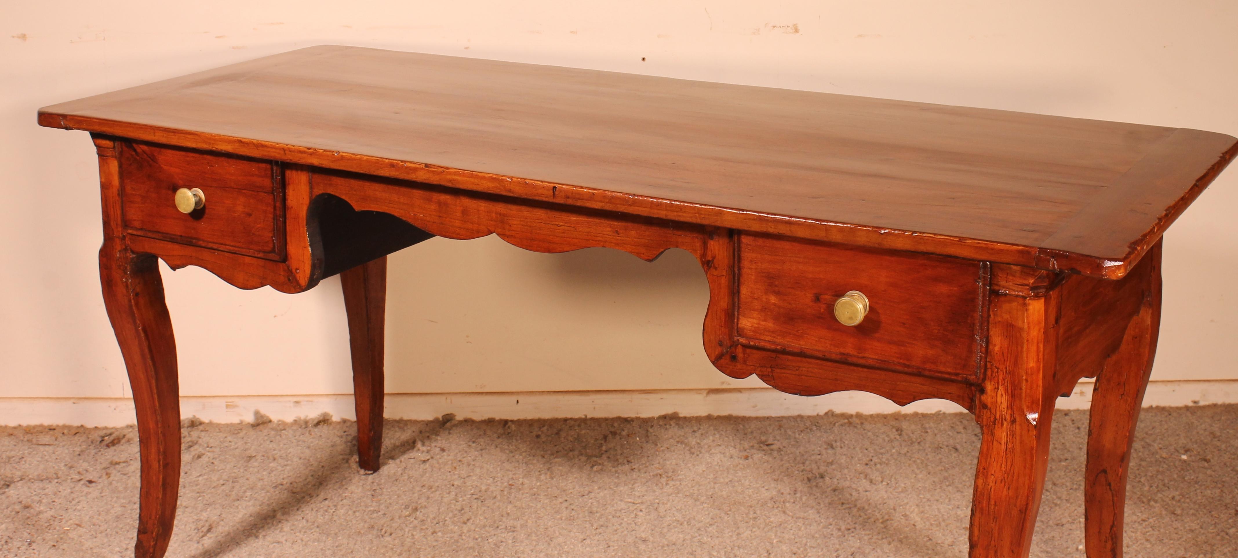 Mahogany Louis XV Desk in Cherry Early 19th Century For Sale