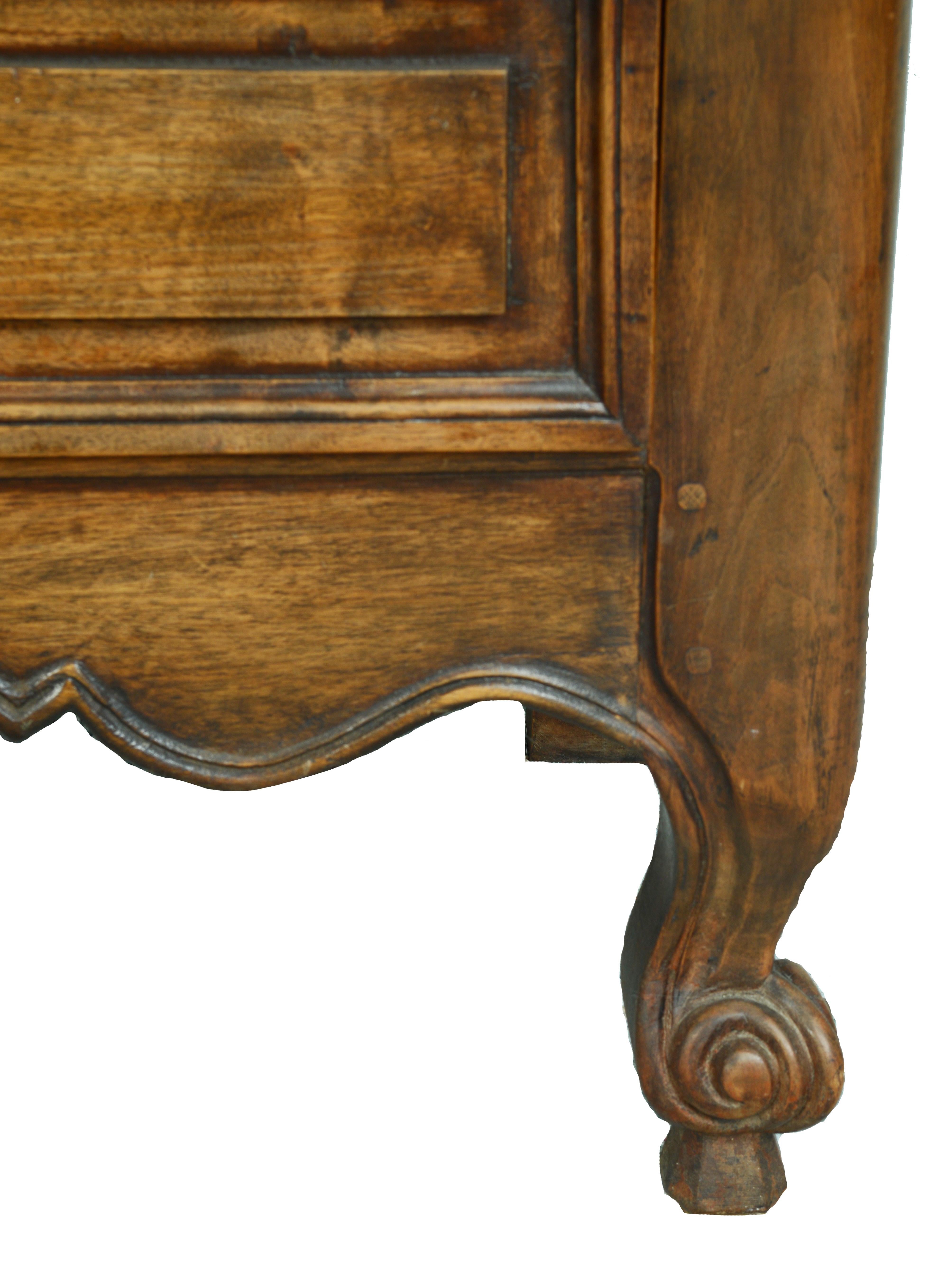 Louis XV Dome Top Walnut Armoire with Star Carved Crest, circa 1750 1