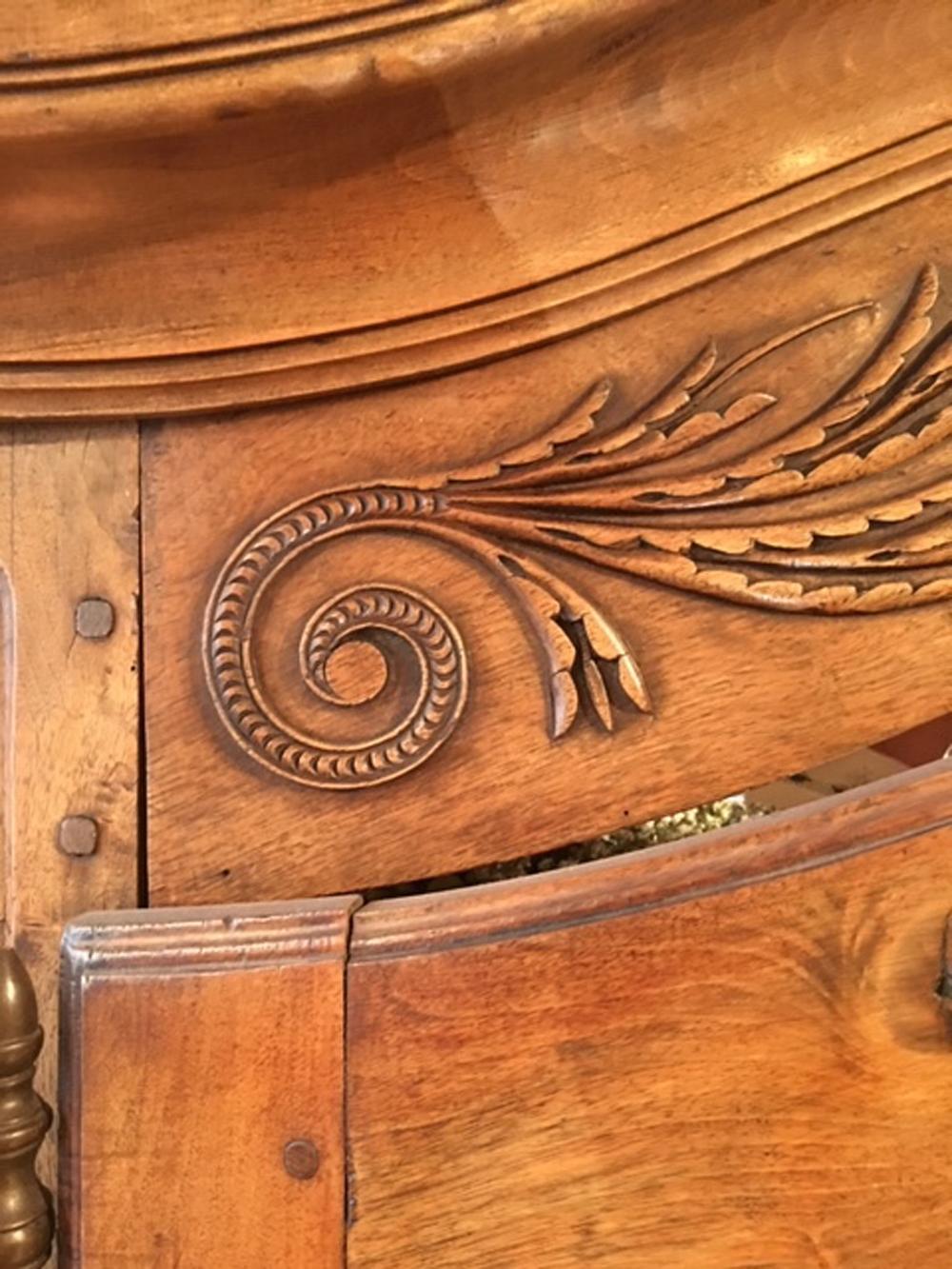 Carved Louis XV Dome Topped Walnut Bibliotheque, c1750 For Sale