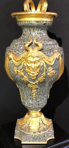 Louis XV Dore Bronze Mounted Ewer / Urn, 19th Century Granite