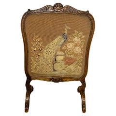 Louis XV Double-Sided Fire Screen with Intricate Needlepoint Tapestry