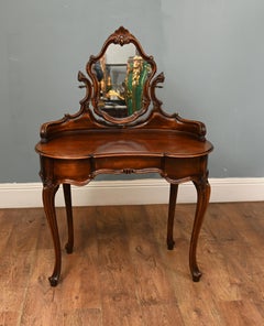 Louis XV Dressing Table Walnut Antique Vanity Dresser Revival
