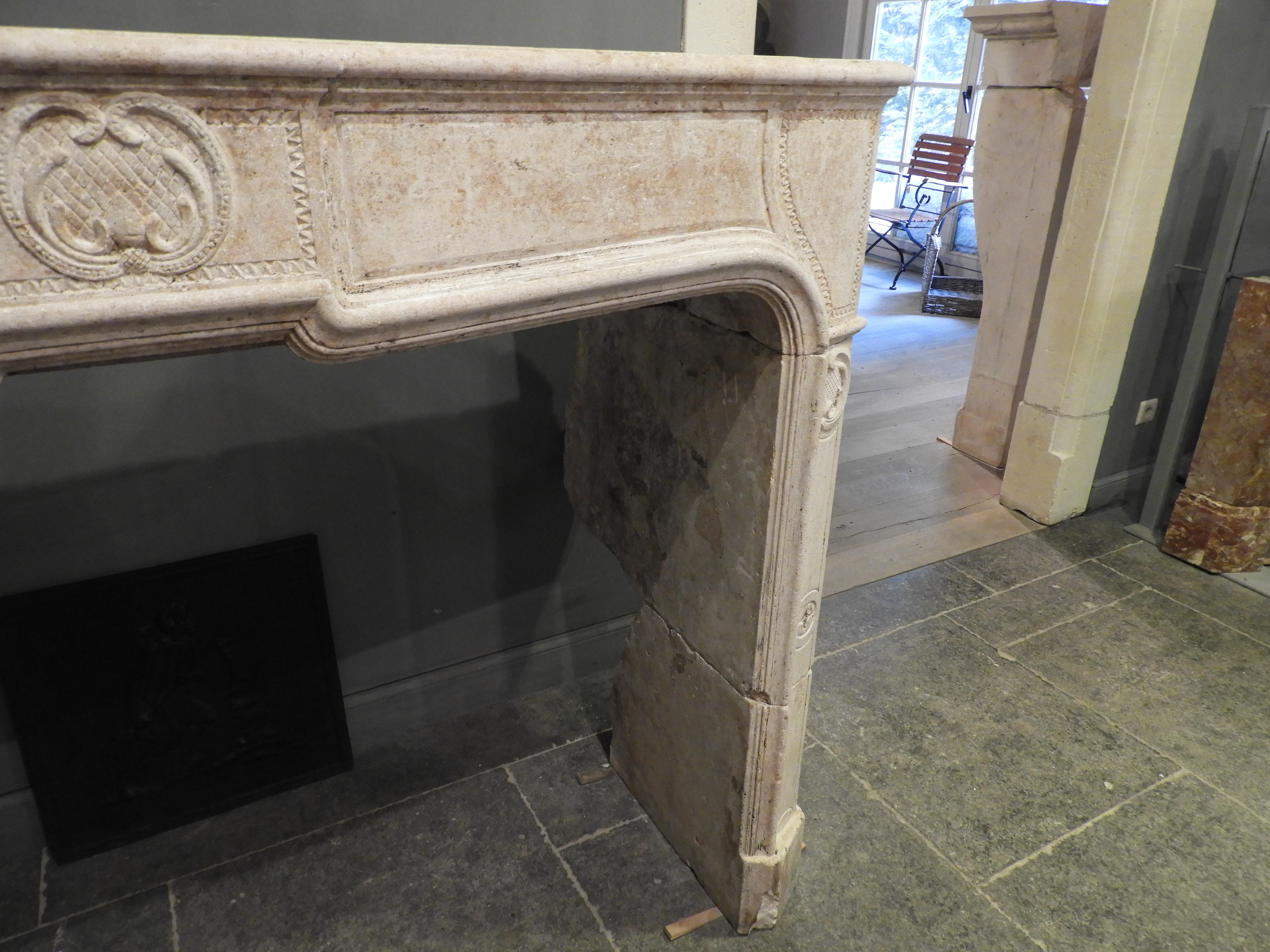 Louis XV Early 19th Century Fireplace in French Limestone 10
