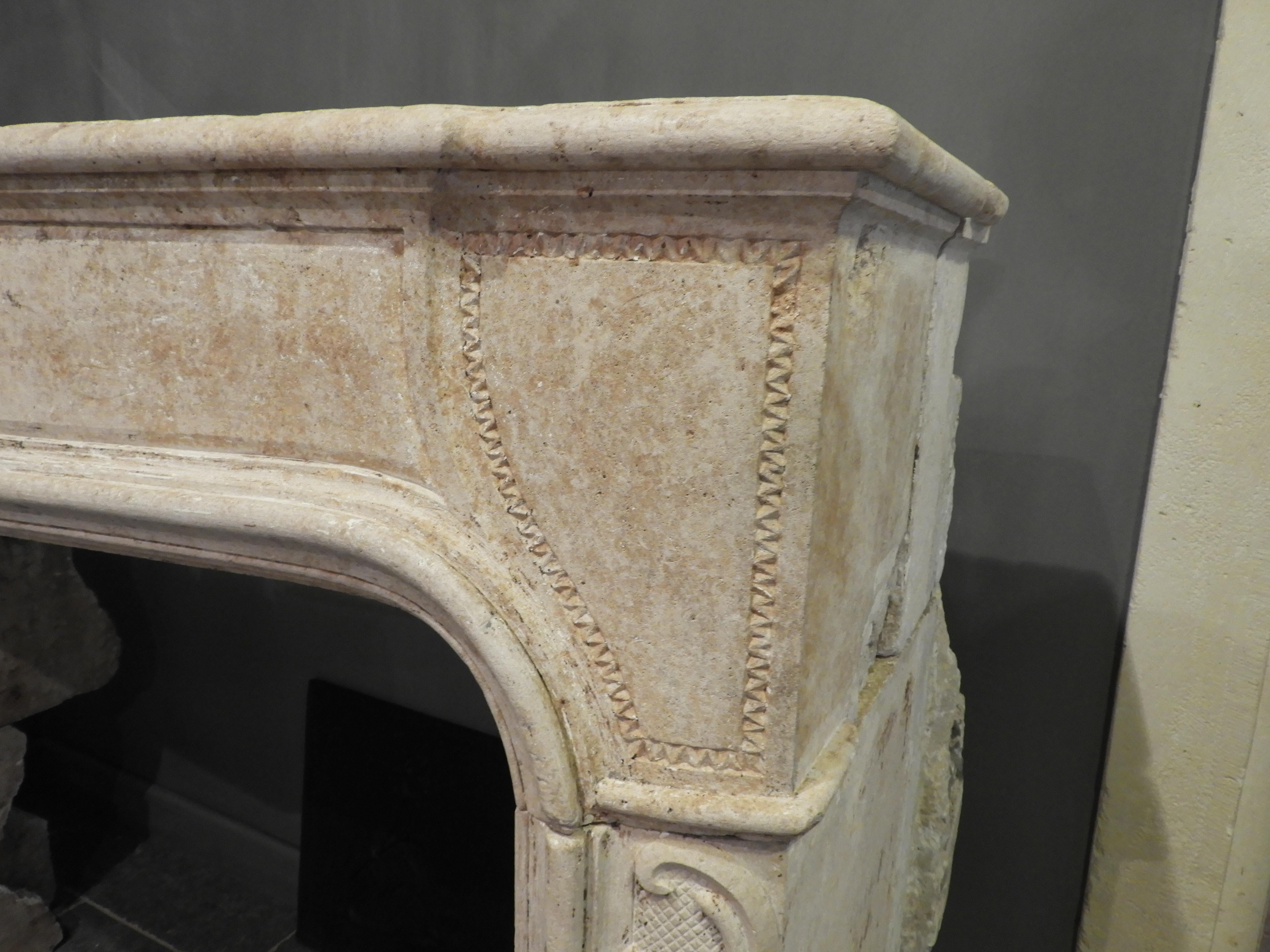 Louis XV Early 19th Century Fireplace in French Limestone 5