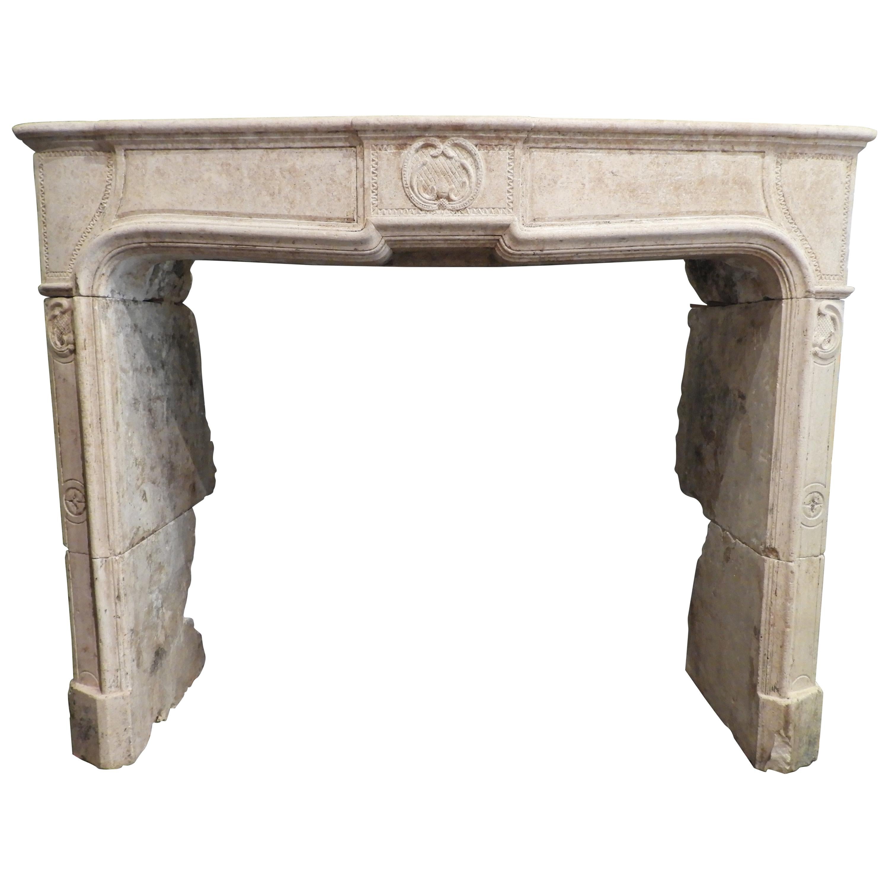 Louis XV Early 19th Century Fireplace in French Limestone