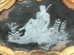Louis XV Engraved Murano Gilt Mirror