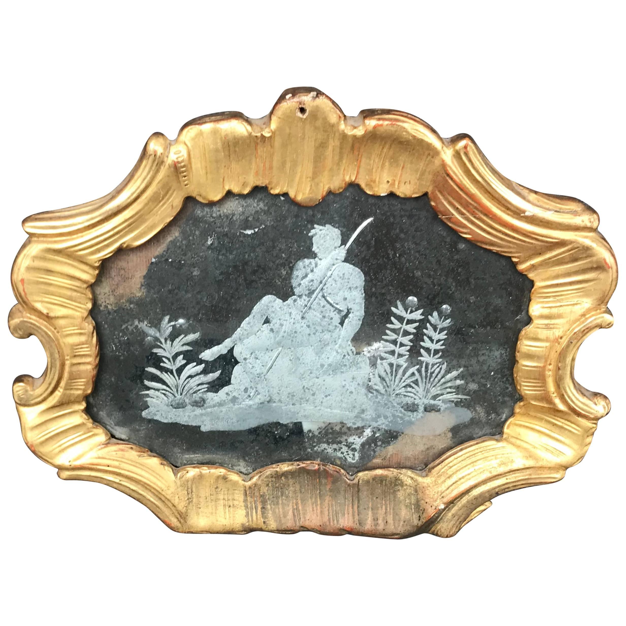 Louis XV Engraved Murano Gilt Mirror 