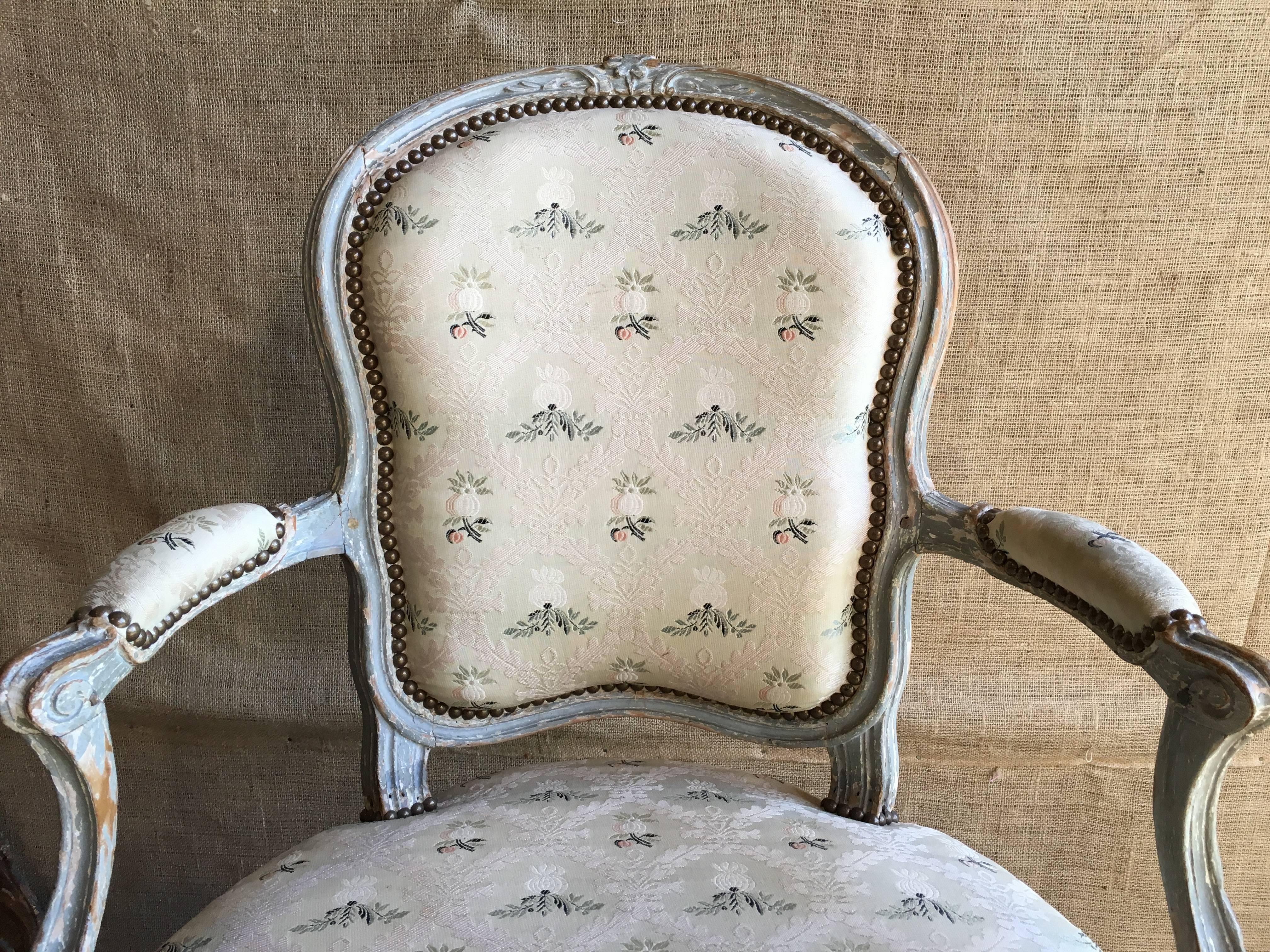 Louis XV Fauteuil Cabriolet, Signed 