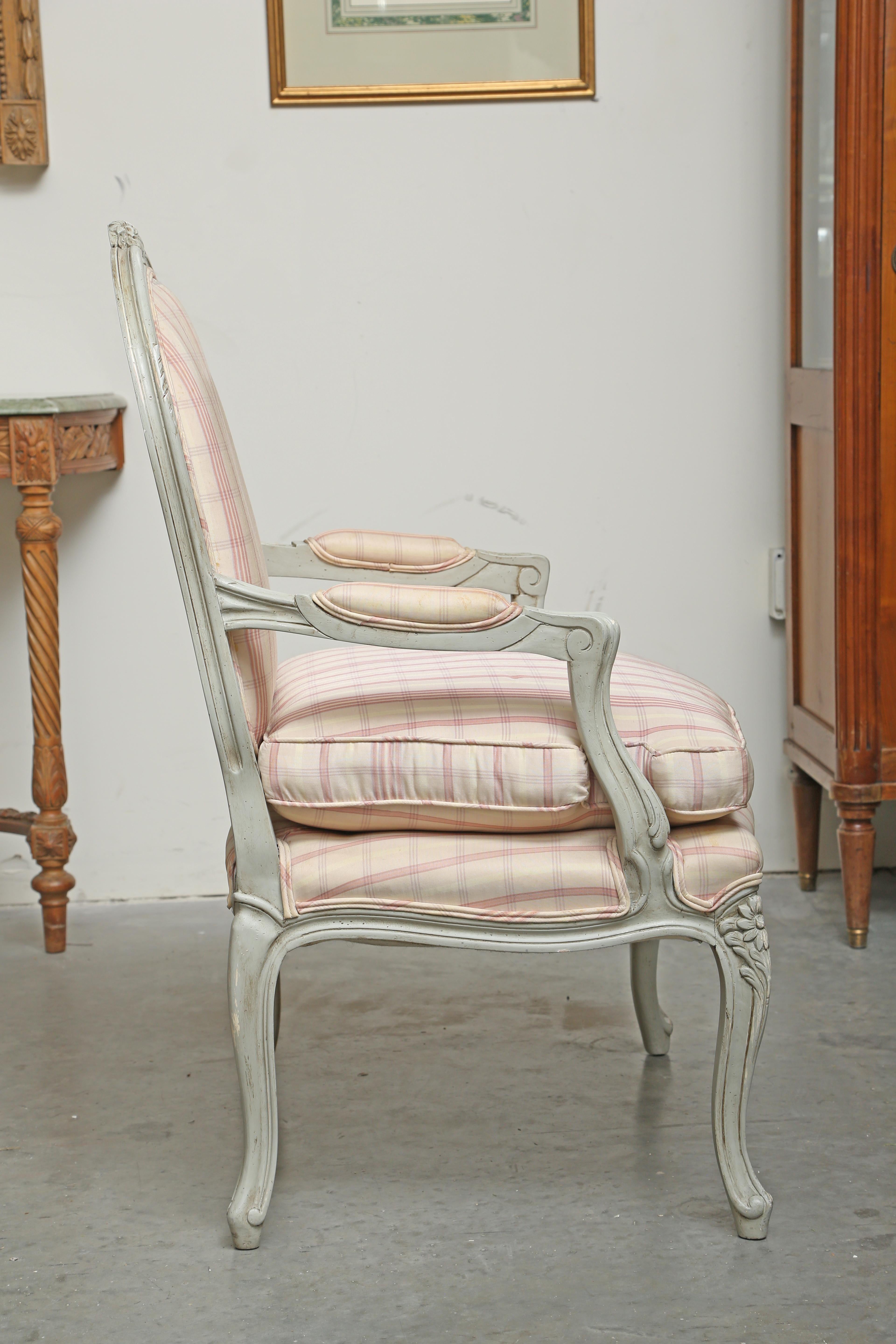 French Louis XV Fauteuil Signed Trouvailles